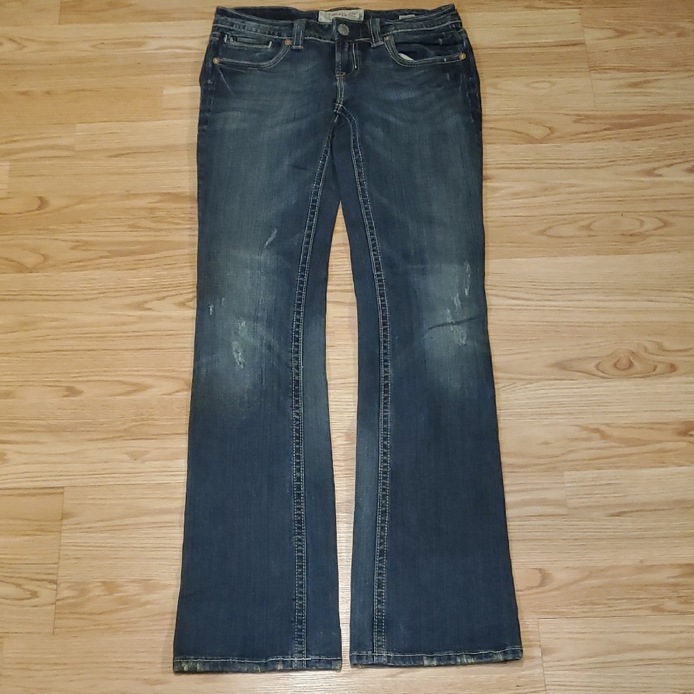 MEK Denim Oaxaca Bootcut Distressed Jeans EUC 27/34